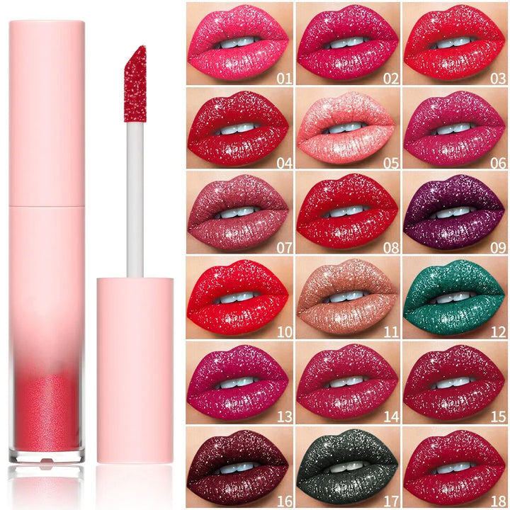 18 Color Diamond Lip Gloss Matte to Shimmer Liquid