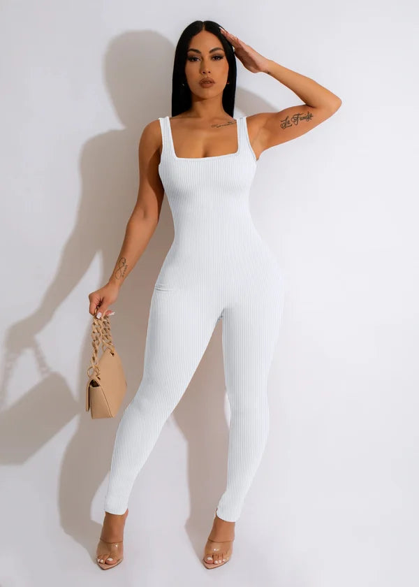 One Piece Tank Top Thigh Slimming Workout Jumpsuit