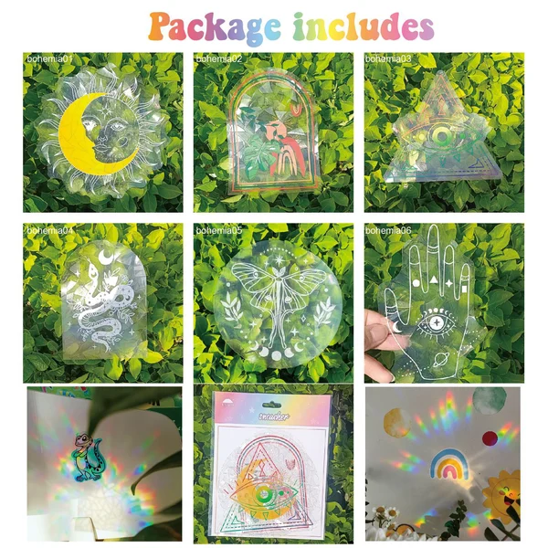 Adsorption Rainbow Glass Window Stickers