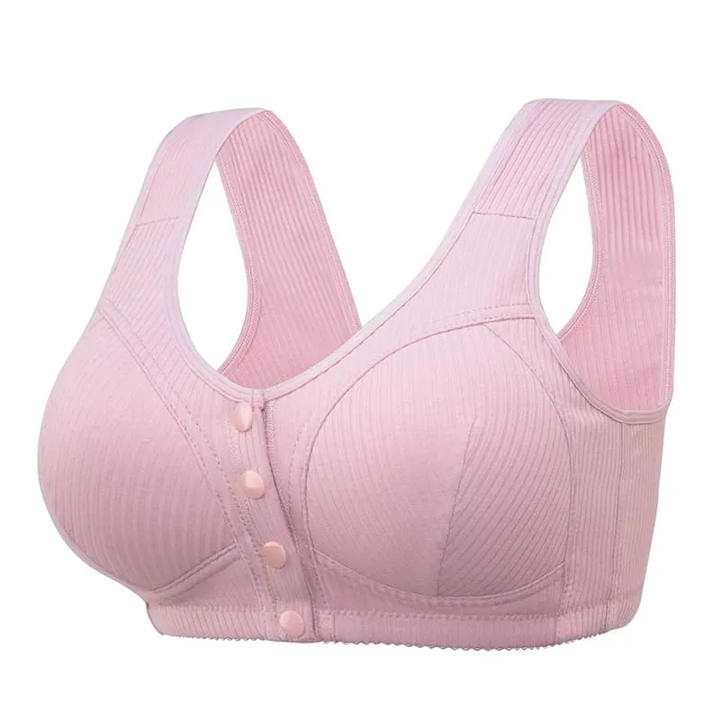 COMFORTABLE FRONT CLOSURE WIRELESS PLUS SIZE BUTTON BRA