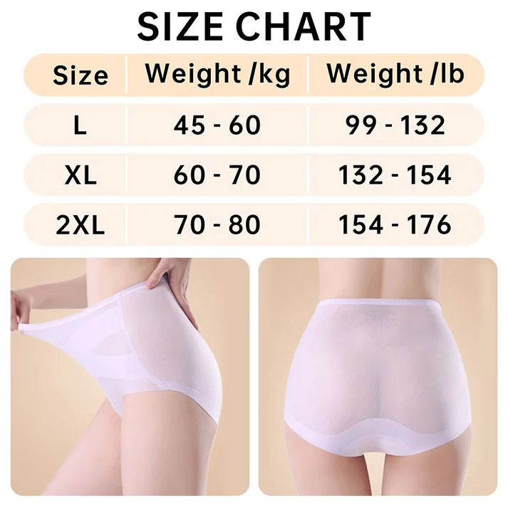 Womens High-waist Breathable Ultra-thin Panties with Tummy-control  Hip-lifting