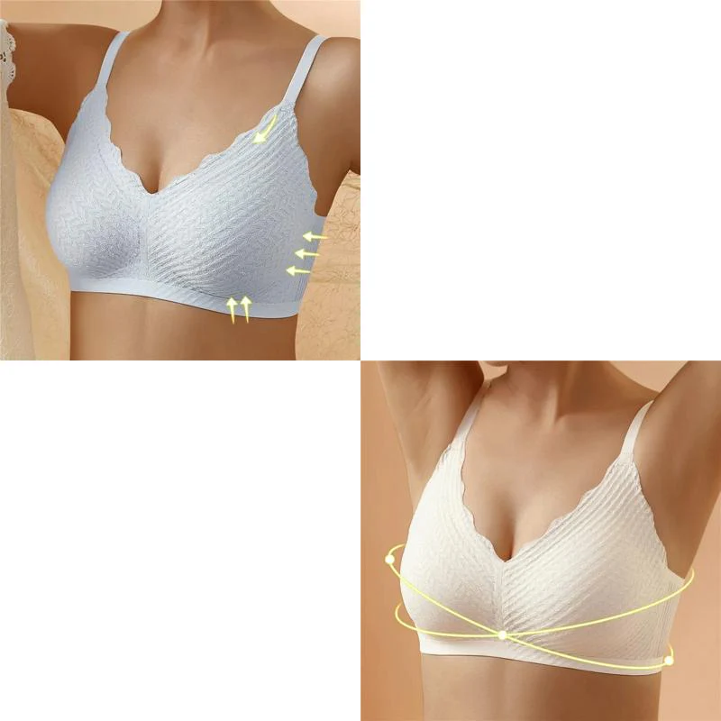 🔥Hot Sell🔥⏰LAST DAY 50% OFF⏰Transpirable Ice Silk Wireless Push Up Plus Size Bra