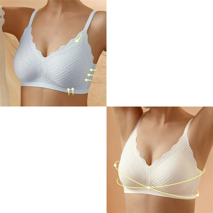 🔥Hot Sell🔥⏰LAST DAY 50% OFF⏰Transpirable Ice Silk Wireless Push Up Plus Size Bra