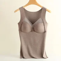 Thermal vest undershirt with built-in bra