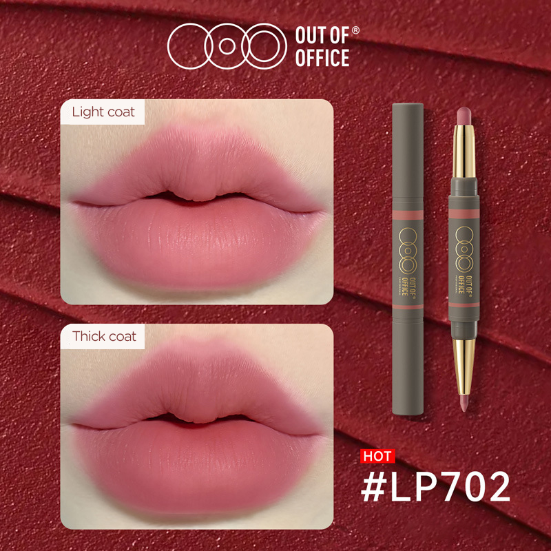 One stroke two uses double ended lipstick pencil