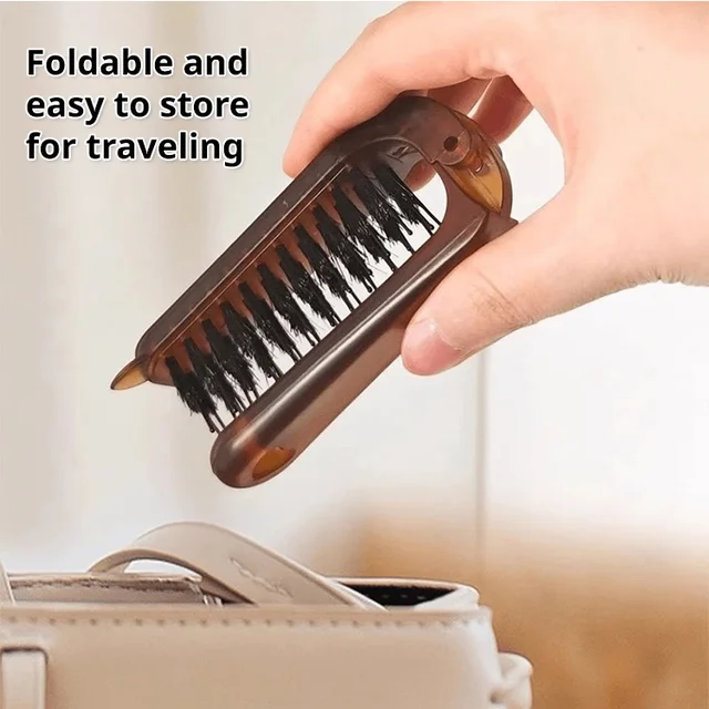 Folding boar bristle comb