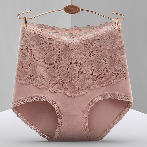 Womens Sexy Lace High-Waist Cotton Panties