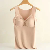 Thermal vest undershirt with built-in bra
