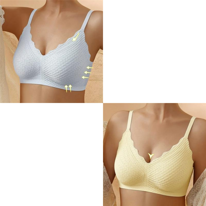 🔥Hot Sell🔥⏰LAST DAY 50% OFF⏰Transpirable Ice Silk Wireless Push Up Plus Size Bra