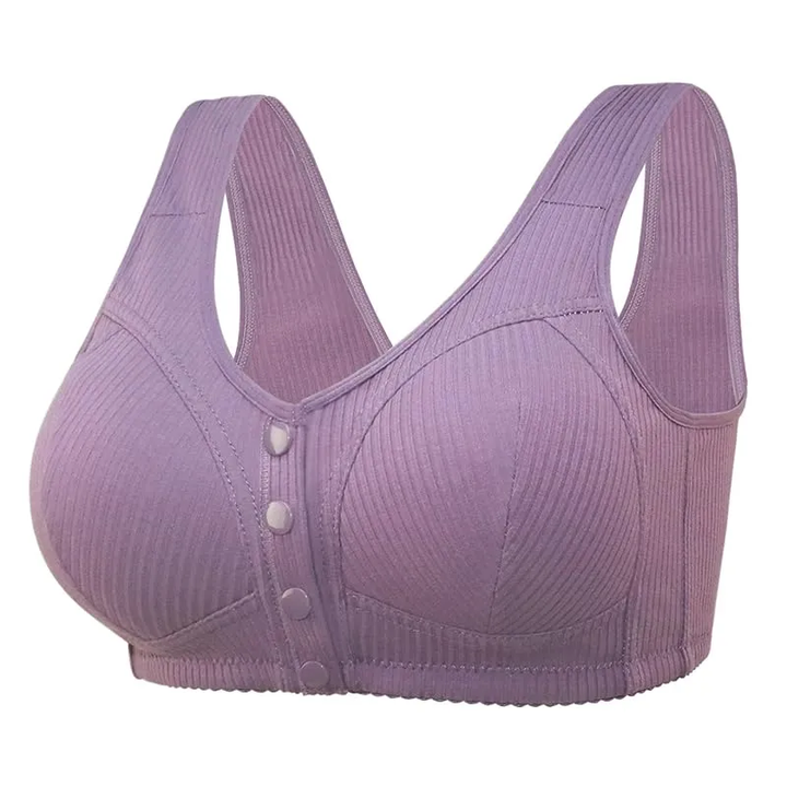 COMFORTABLE FRONT CLOSURE WIRELESS PLUS SIZE BUTTON BRA