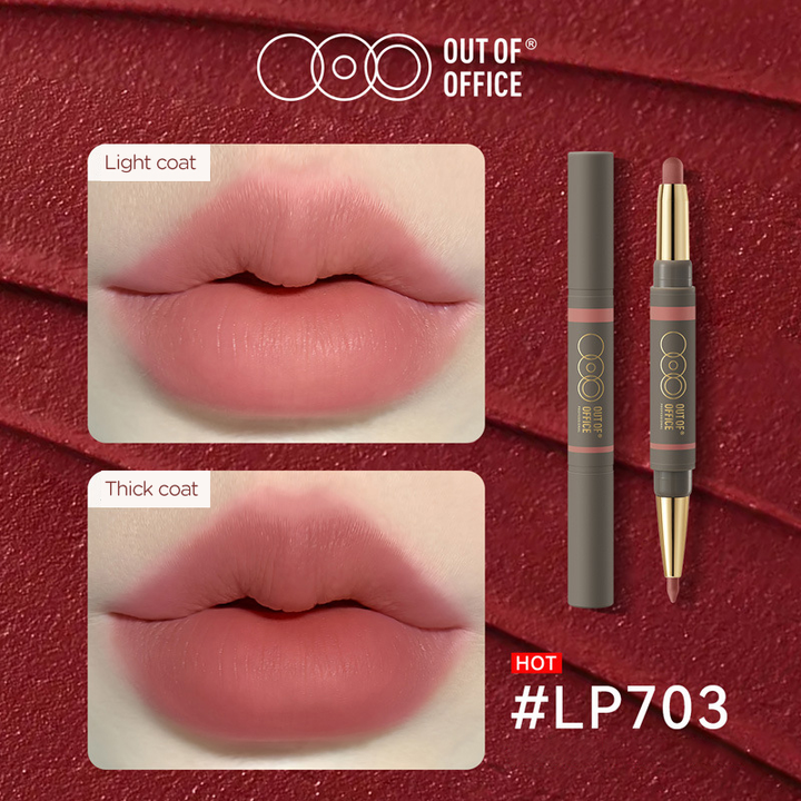 One stroke two uses double ended lipstick pencil