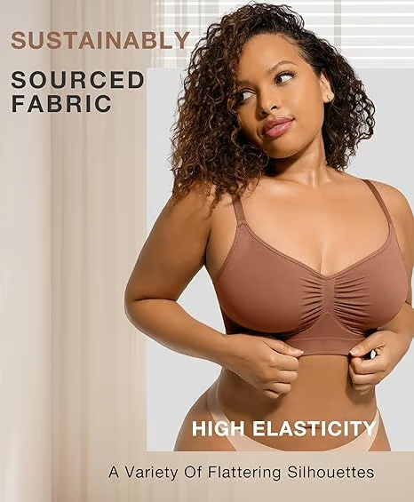 Womens Wireless Sculpt Bra Comfort Bralettes No Underwire Unlined Cami Bra