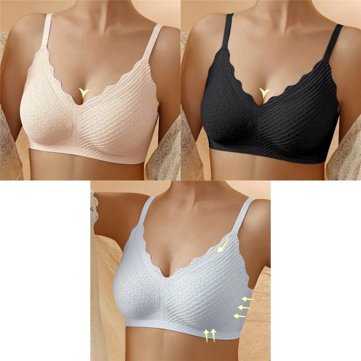 🔥Hot Sell🔥⏰LAST DAY 50% OFF⏰Transpirable Ice Silk Wireless Push Up Plus Size Bra