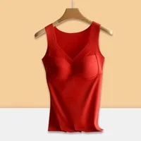 Thermal vest undershirt with built-in bra