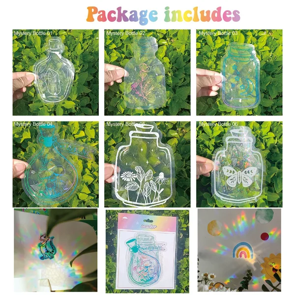 Adsorption Rainbow Glass Window Stickers
