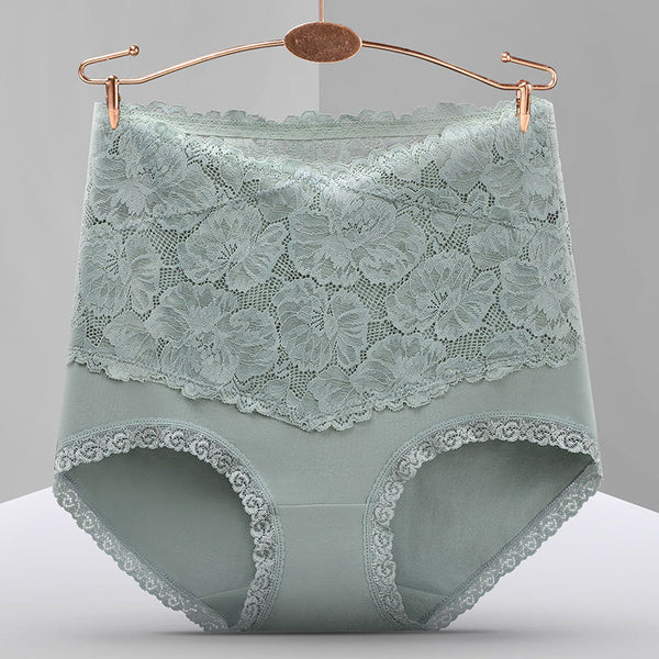 Womens Sexy Lace High-Waist Cotton Panties