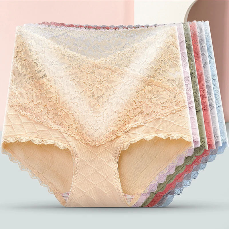 [ Pay 1 Get 3PCS ]🌸Hot style Lace+Cotton Anti-Side Leakage Panty