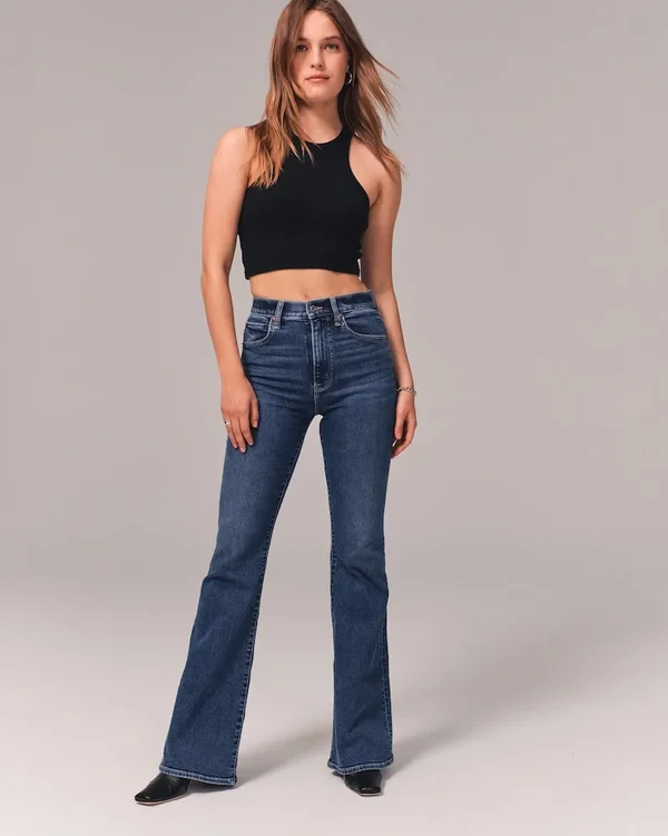 Womens 2024 Summer Ultra High Rise Stretch Flare Jean