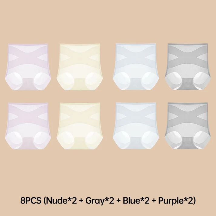 Womens High-waist Breathable Ultra-thin Panties with Tummy-control  Hip-lifting