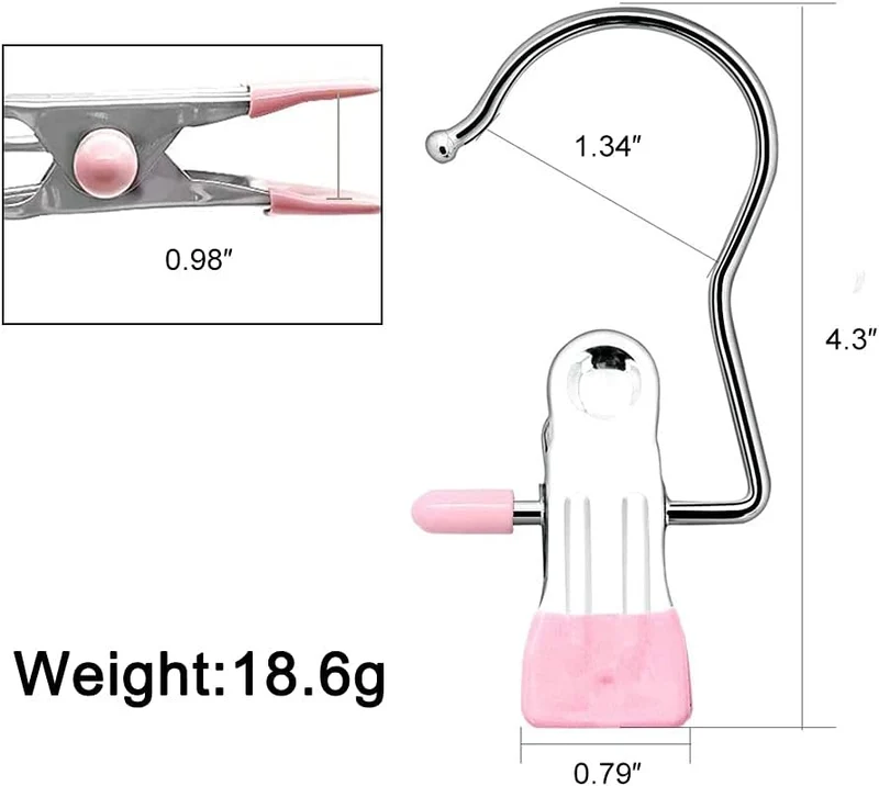 Anti rust Clip Space saving Clothespin Hat Pants Storage Hanging Travel Hook