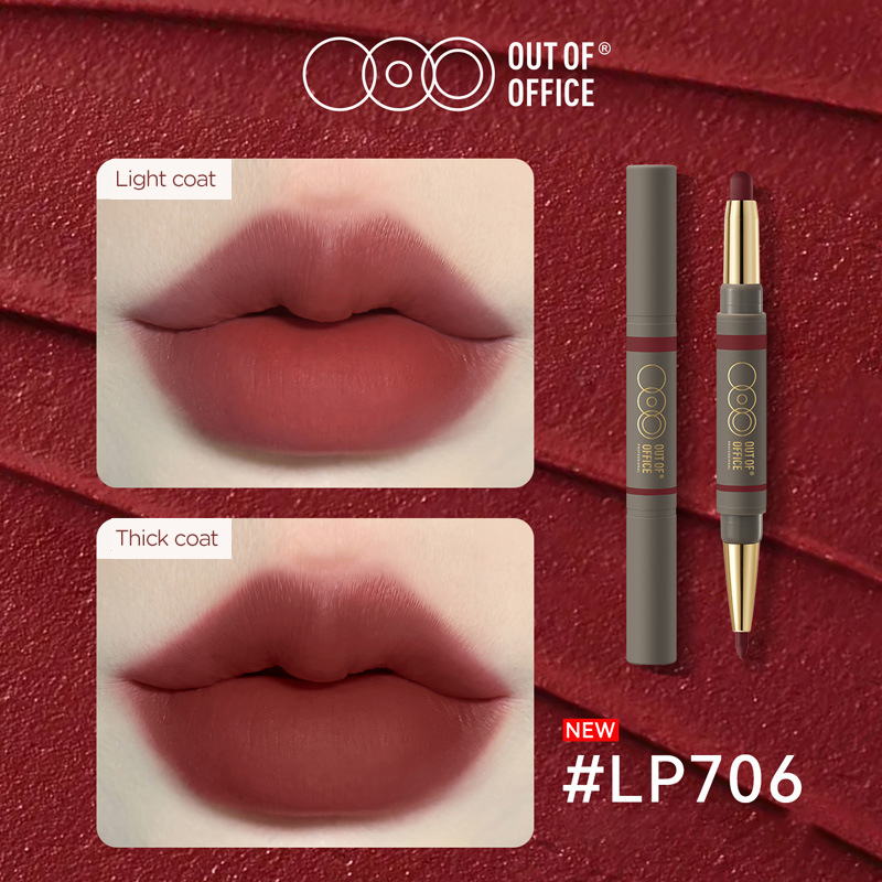 One stroke two uses double ended lipstick pencil