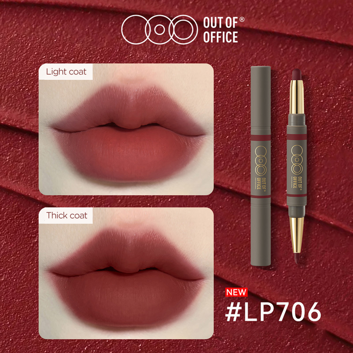 One stroke two uses double ended lipstick pencil