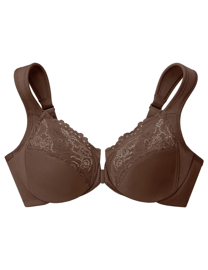 Front Closure Plus Size Full Coverage Lace Bra