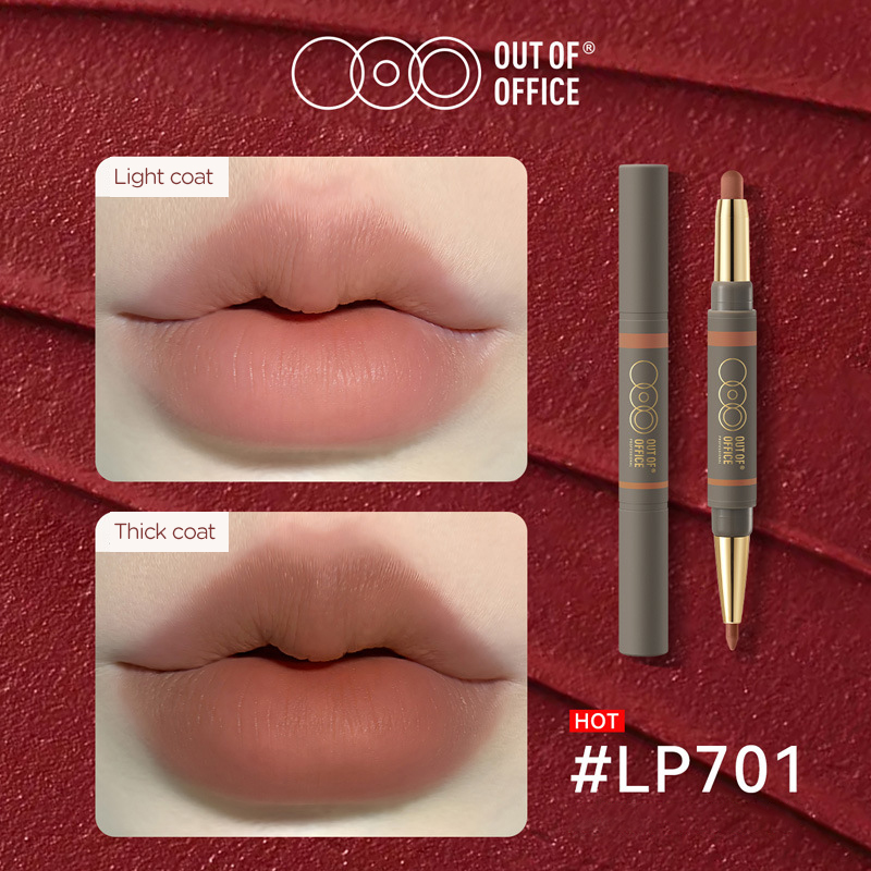One stroke two uses double ended lipstick pencil
