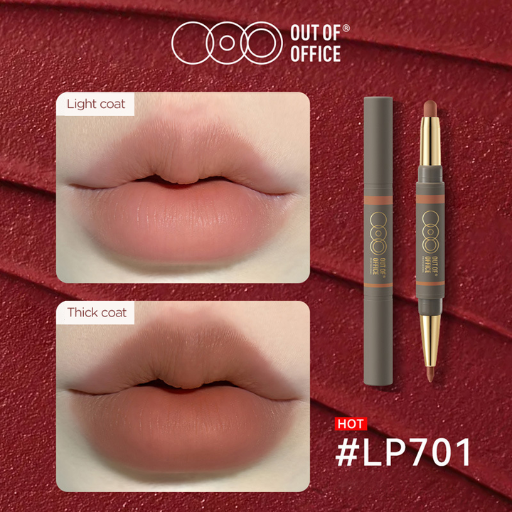 One stroke two uses double ended lipstick pencil