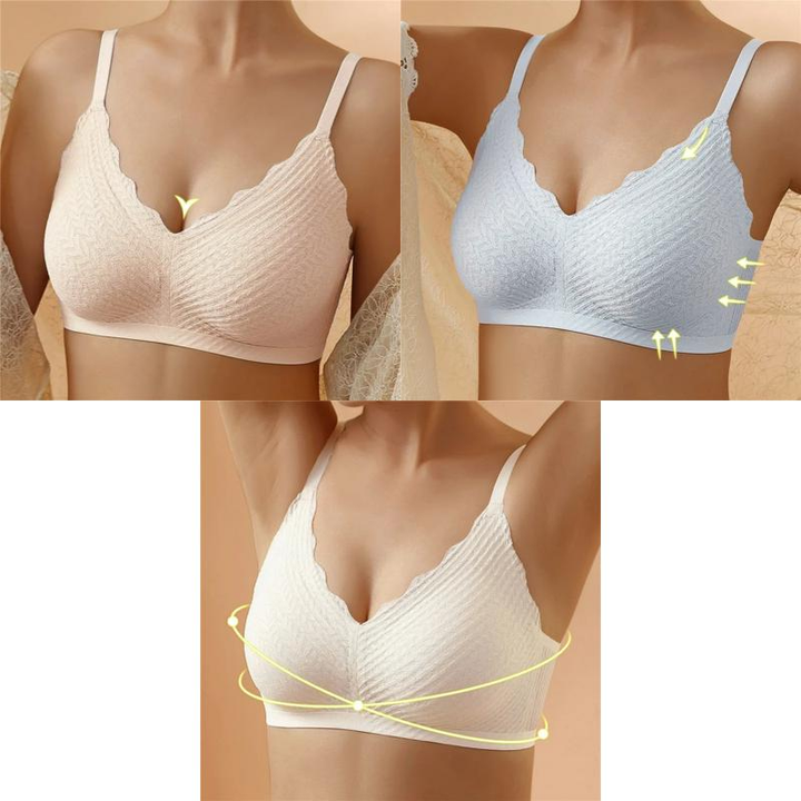 🔥Hot Sell🔥⏰LAST DAY 50% OFF⏰Transpirable Ice Silk Wireless Push Up Plus Size Bra