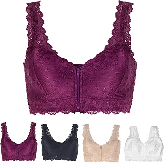 underwireless Floral Lace Bralette for Women