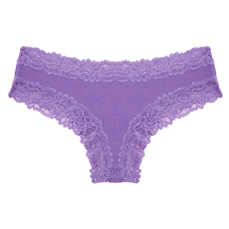 Mid-rise ribbed cotton crotch sexy and comfortable briefs