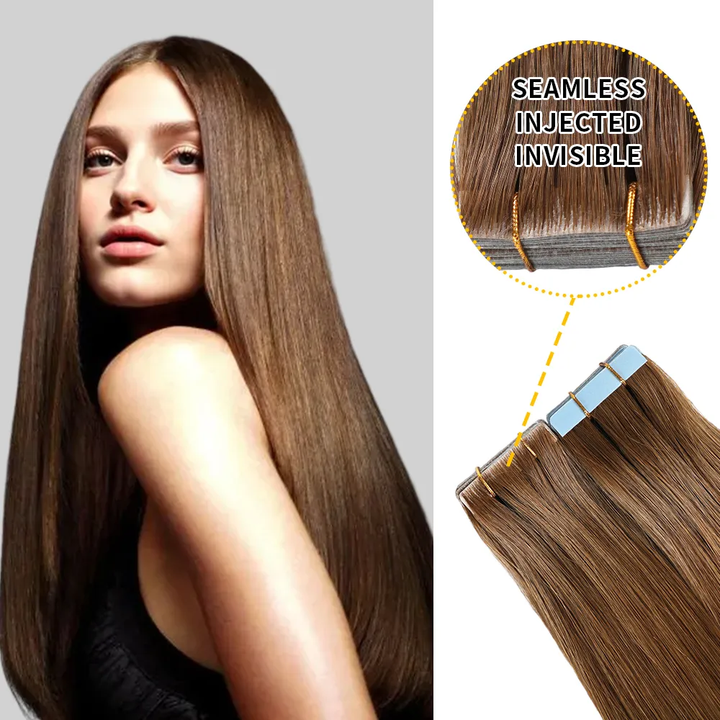 Seamless Injected Hand-Tied Invisible Tape In Hair Extension