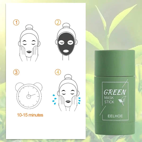 Green Tea Mask Clay Stick Face Mask Skin Care Poreless Deep