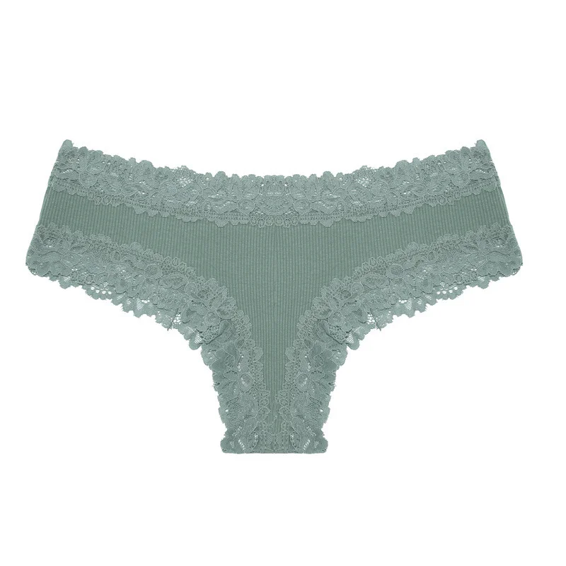 Mid-rise ribbed cotton crotch sexy and comfortable briefs