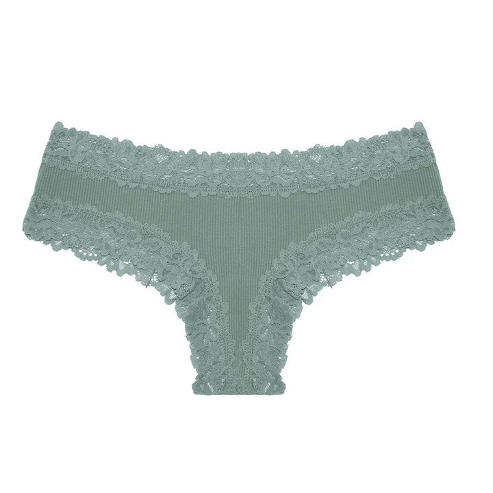 Mid-rise ribbed cotton crotch sexy and comfortable briefs
