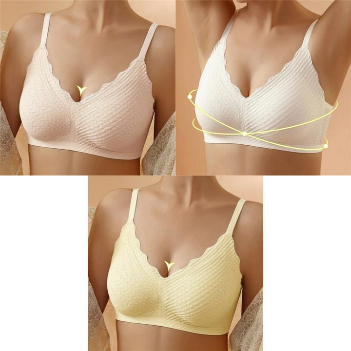🔥Hot Sell🔥⏰LAST DAY 50% OFF⏰Transpirable Ice Silk Wireless Push Up Plus Size Bra