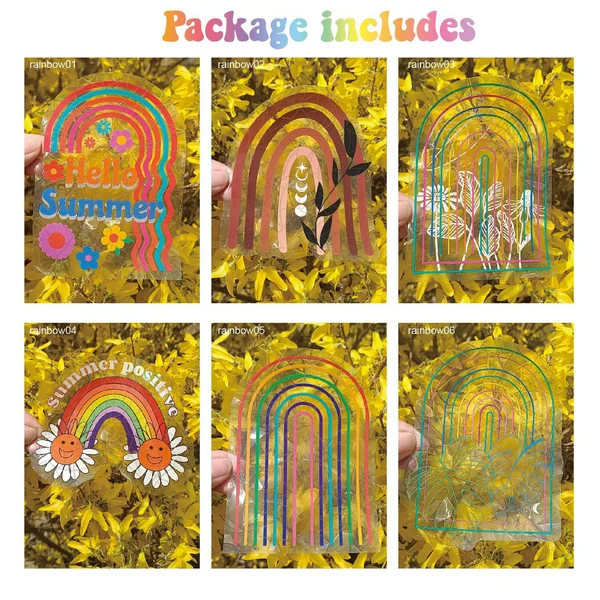 Adsorption Rainbow Glass Window Stickers