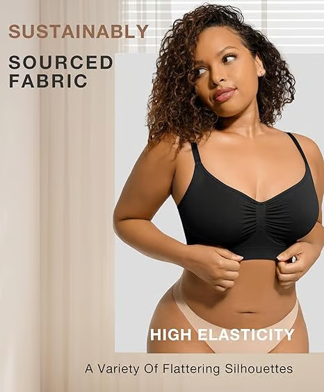 Womens Wireless Sculpt Bra Comfort Bralettes No Underwire Unlined Cami Bra