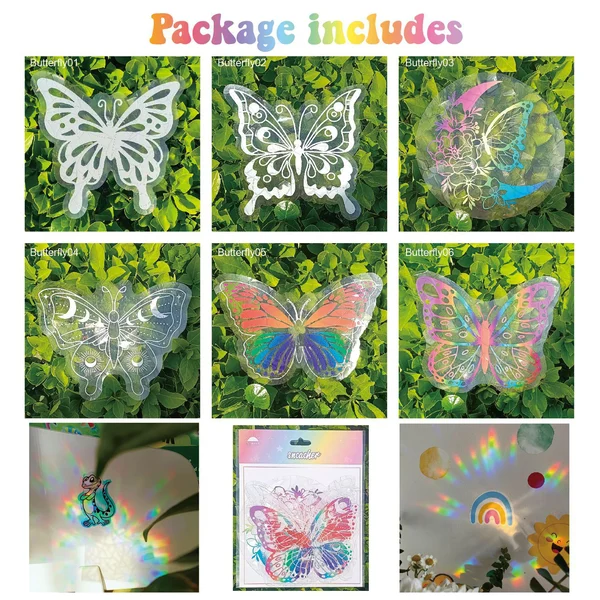 Adsorption Rainbow Glass Window Stickers