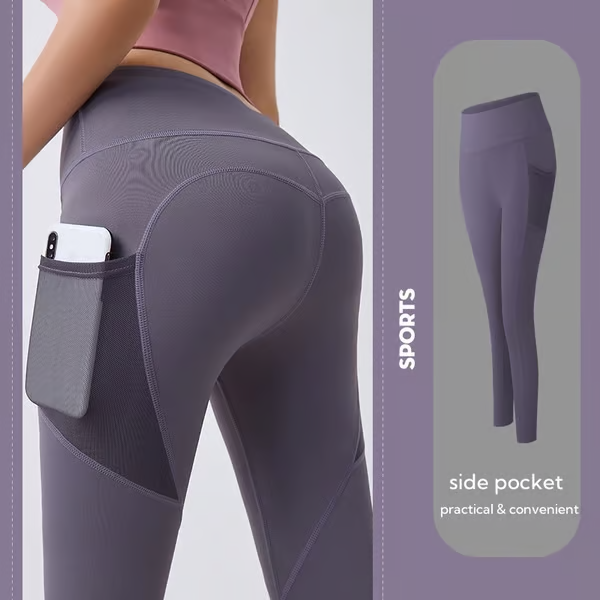 High Waisted Tummy Control Side Pocket Shaping Training Leggings