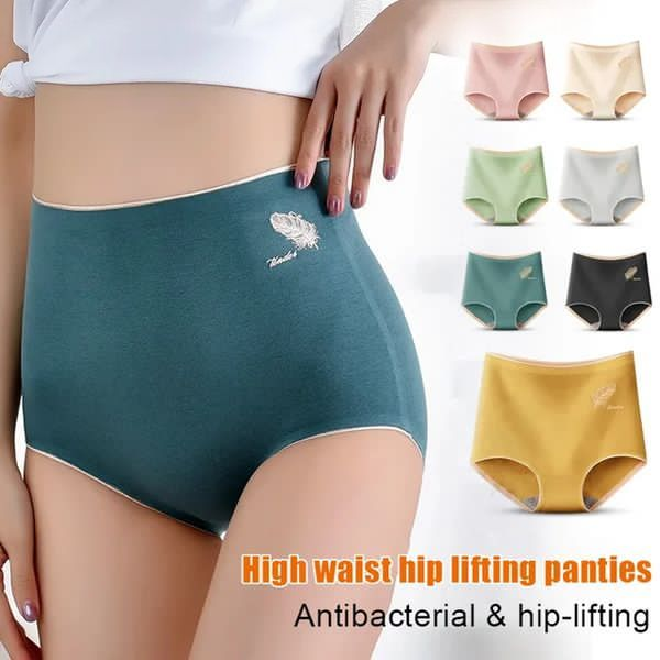 Seamless cotton high waisted abdominal panties