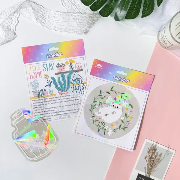 Adsorption Rainbow Glass Window Stickers