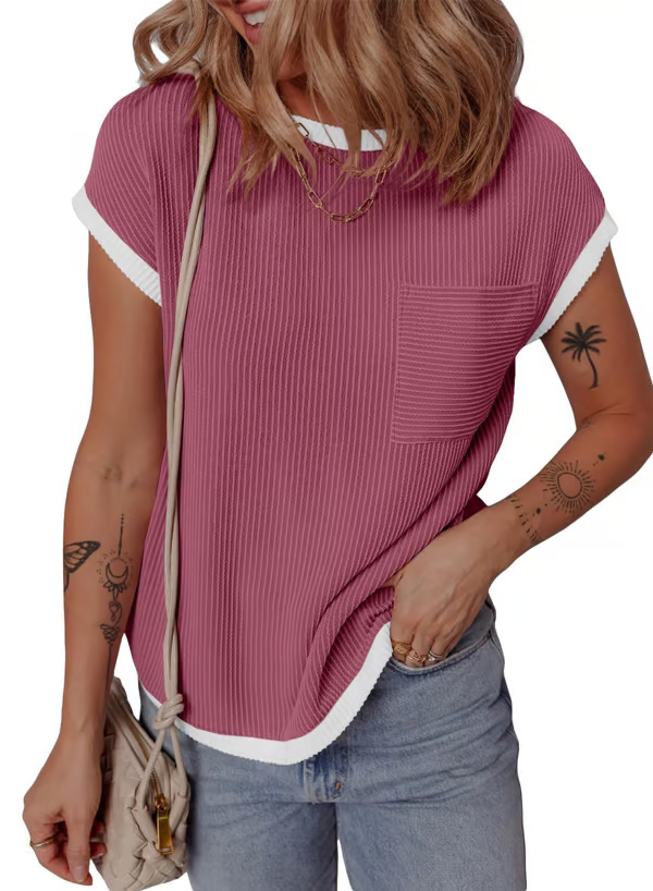 Womens Casual Short Sleeve Crewneck T Shirts