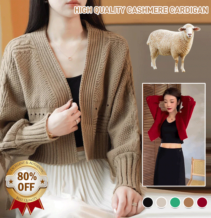 Solid color lantern sleeve sweater jacket