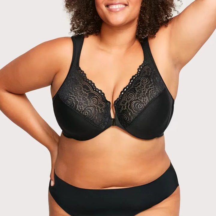 Front Closure Plus Size Full Coverage Lace Bra