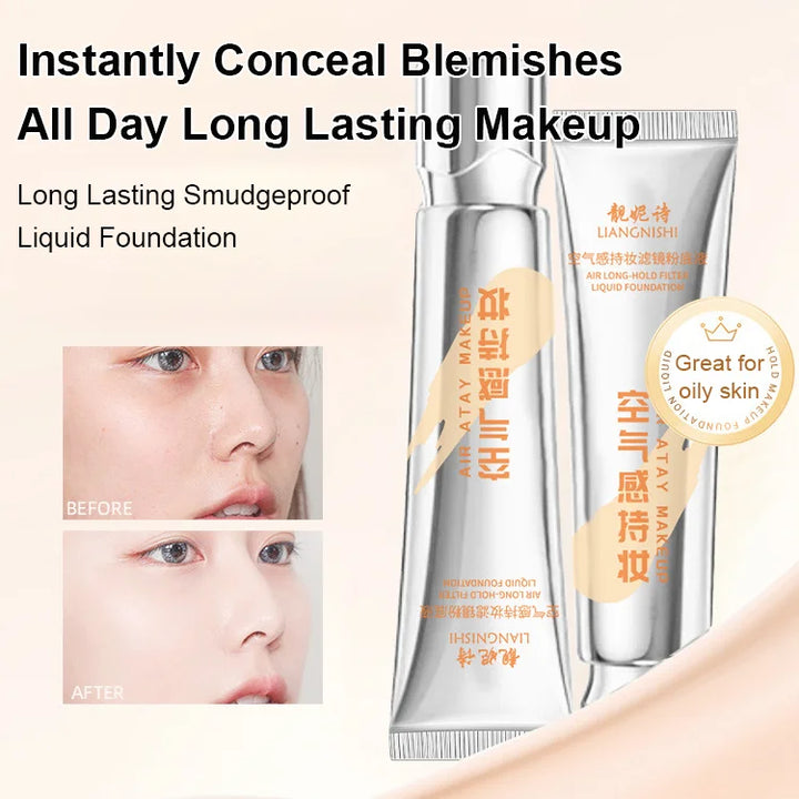 [Natural Flawless Skin] Long Lasting Smudge Proof Liquid Foundation