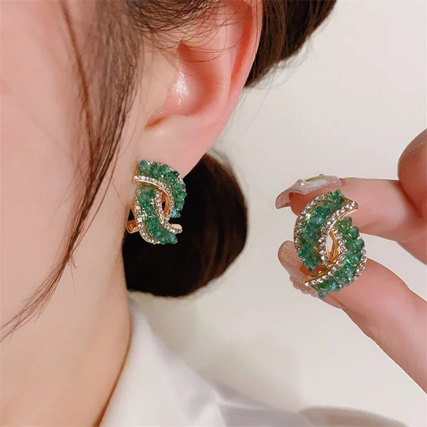 💖Mothers Day Promotion 49% Off -💕Fashion Cross Green Crystal Earrings