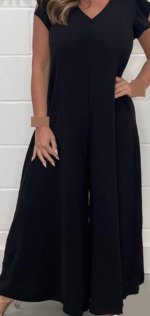 2024 SUMMER NEW RUFFLED WIDE LEG CASUAL JUMPSUIT