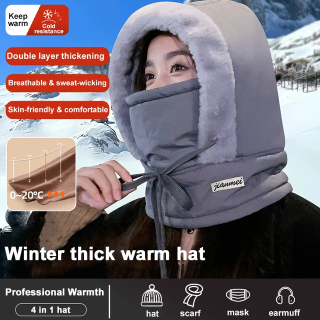 Cycling hat padded and thickened windproof winter warm cap